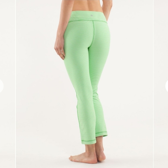 NWOT Lululemon Women's Coast To Class Pant Leggings Green Gingham Frond Size 6 - Picture 13 of 14